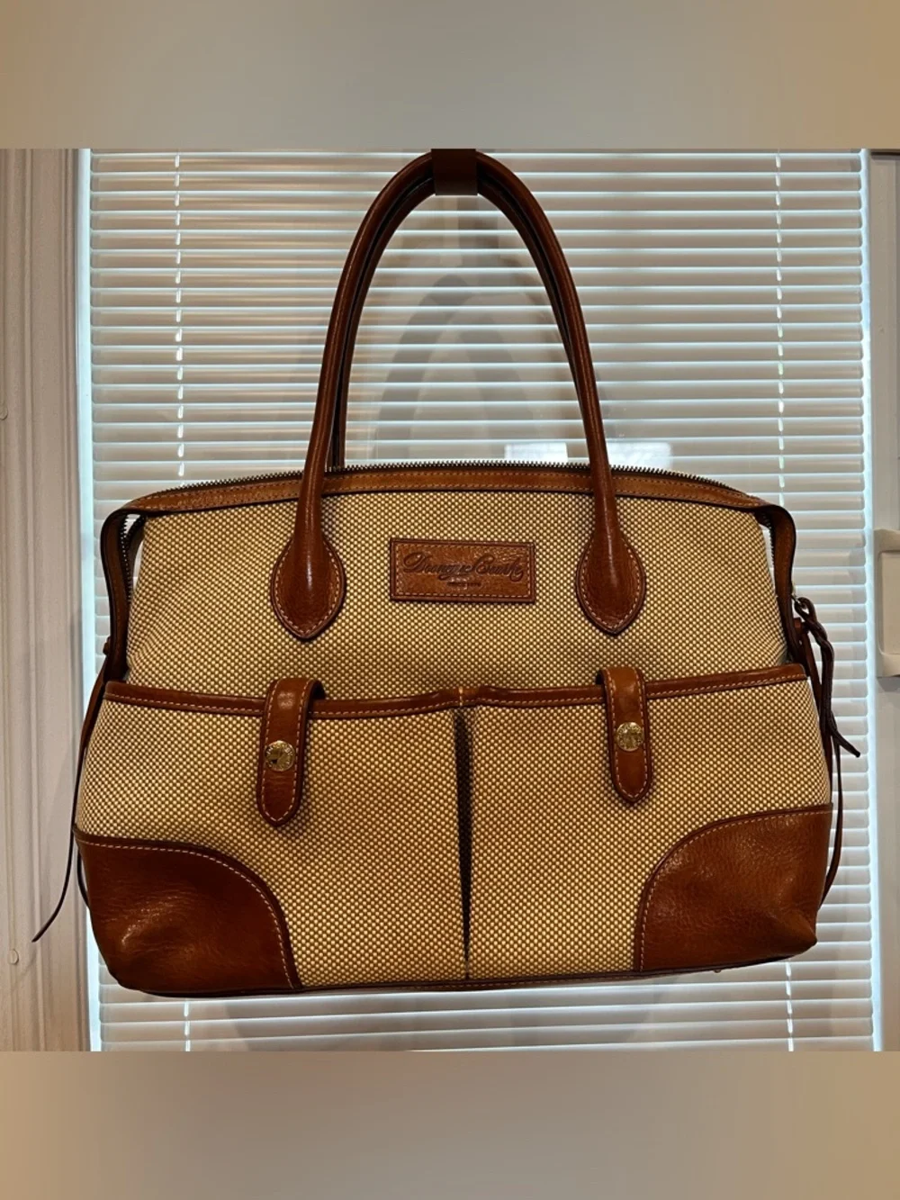 Vintage Dooney & Bourke Canvas and Leather Tote Bag - Picture 1 of 13